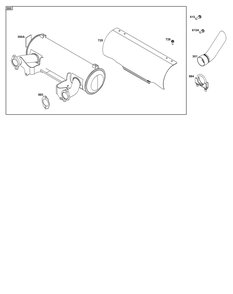 Exhaust Group Diagram and Parts List for 542477-0007-J1 400000 - 699999 Briggs and Stratton Engine